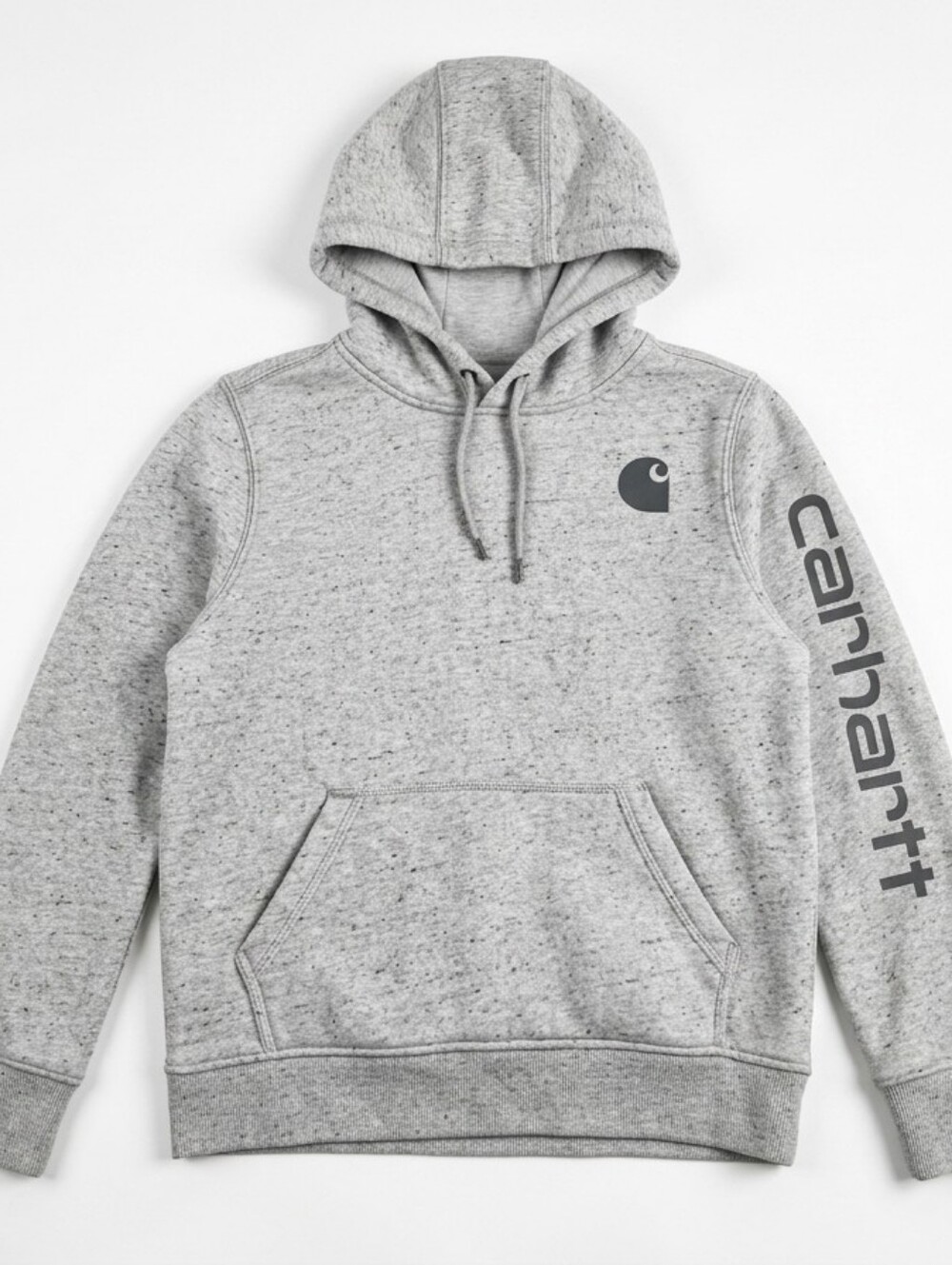 Carhartt Women’s Heather Grey Logo Sleeve Pullover Hoodie - Size Small